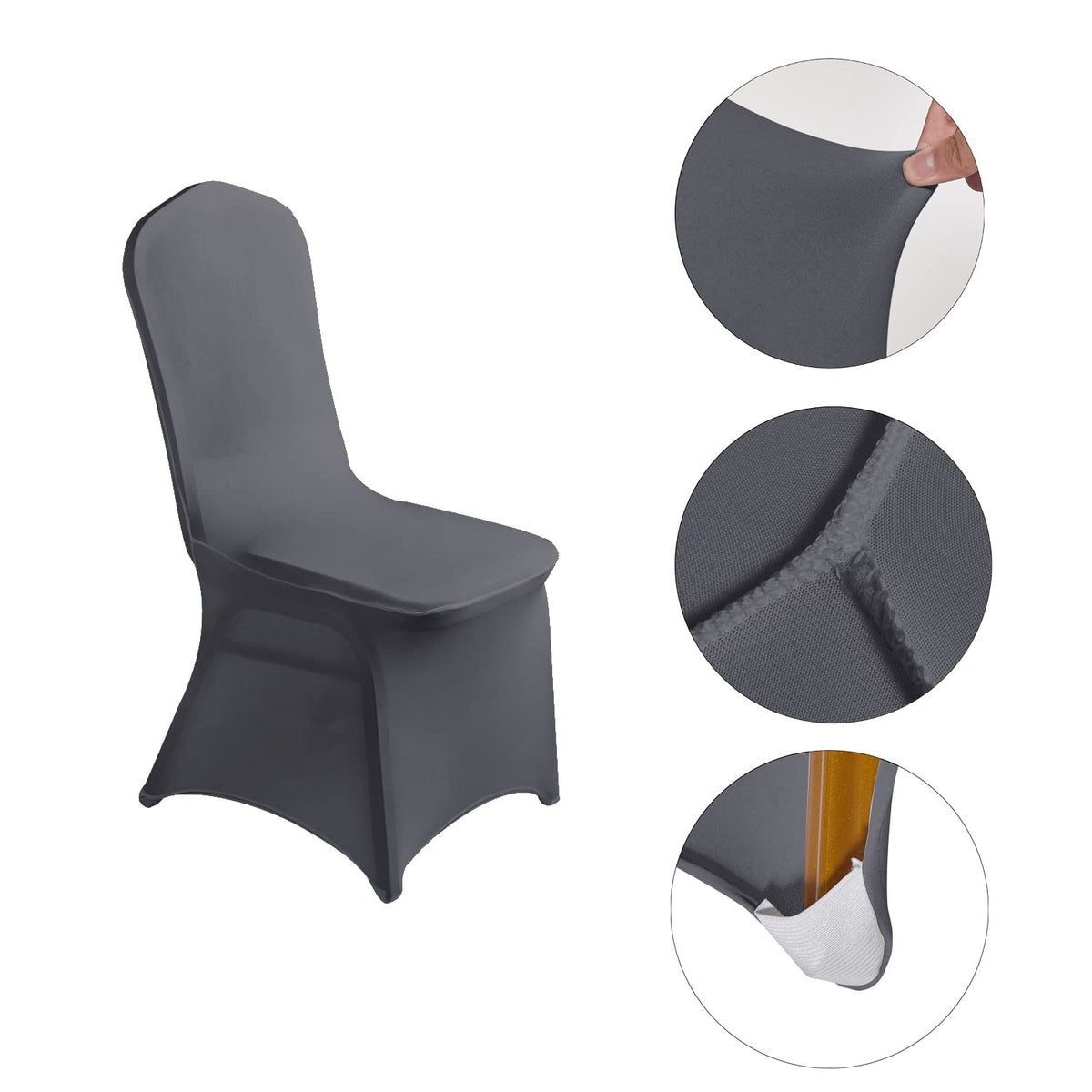 20pcs Spandex Chair Cover Stretch Slipcovers for Wedding Party, Dining Banquet Chair Decoration Covers (Gray, 20)