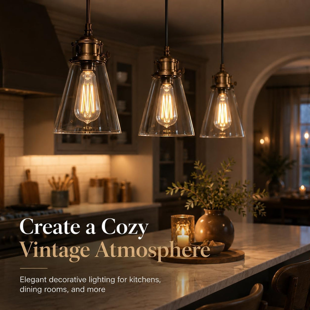 Vintage LED Edison Bulbs 6W, Non-Dimmable 4 Packs Equivalent 60W Incandescent, Warm White 2700K, ST58 Antique LED