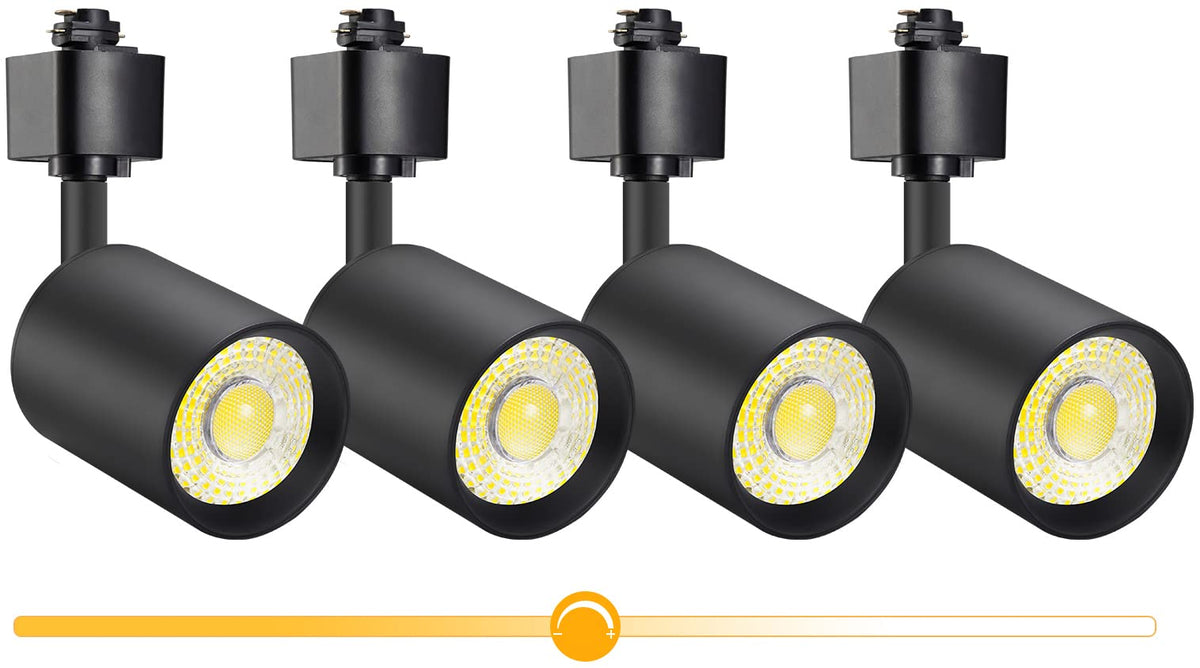10W Dimmable LED Track Lighting Heads H Type, Black, Pack of 4