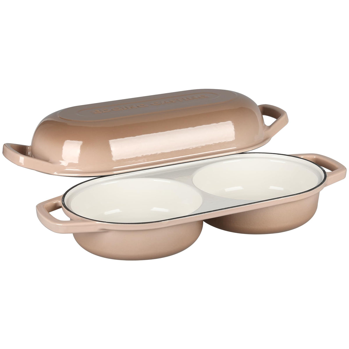 Enameled Cast Iron Double Bread Dutch Oven, Mocha