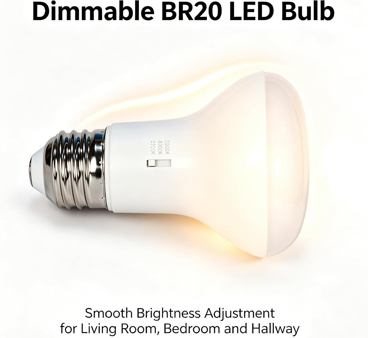 10 Pack 3CCT BR20 LED Bulb, Warm White 2700K LED Dimmable 4000K 5000K BR20 50 Watt 60W Replacement 8W Floodlight LED