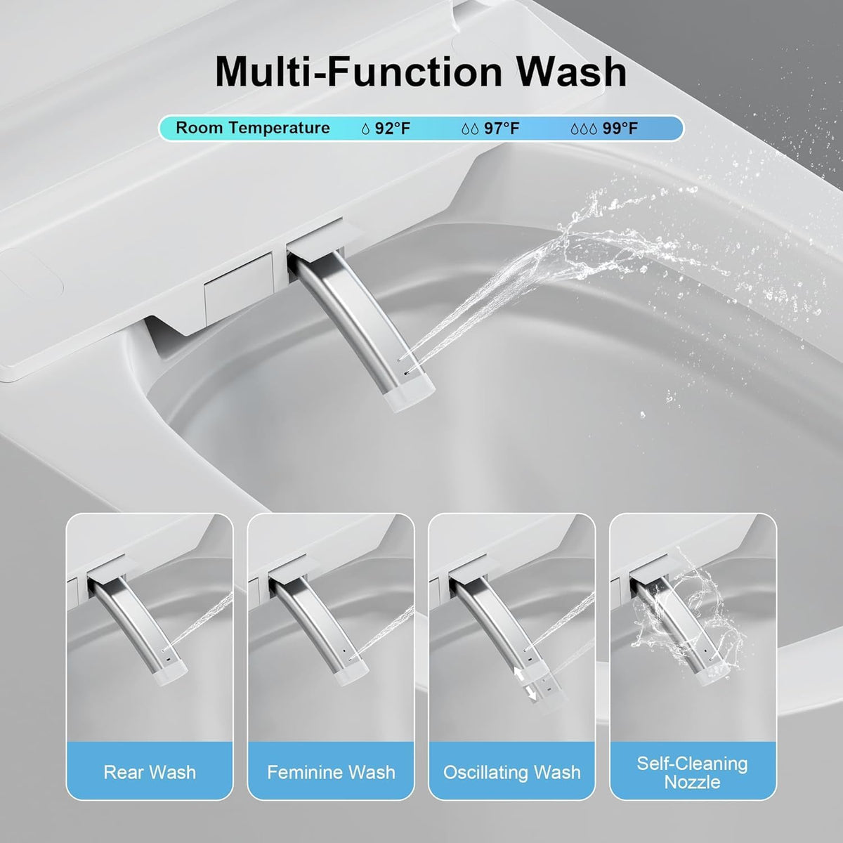 Pre-Sale Smart Toilet with Bidet Built in, Elongated Toilet with Heated Seat, Dryer, Auto-Lift Lid, Soft Close
