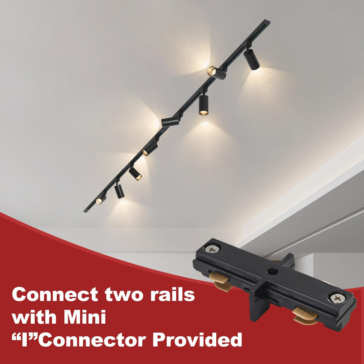 LED Track Lighting Kit with 3.3FT H Type Track Lighting Rails and Floating Canopy Connector, Modern Kitchen