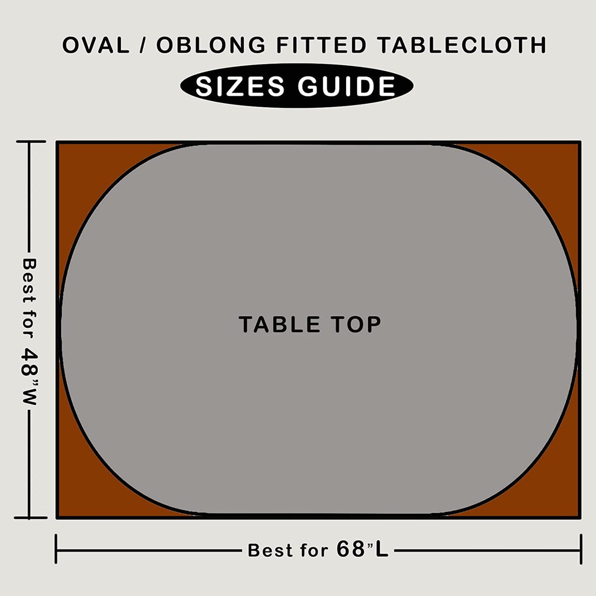 Oval Vinyl Fitted Tablecloth with Flannel Backing Elastic Table Cloth Waterproof Oil-Proof Plastic Table Cover Best