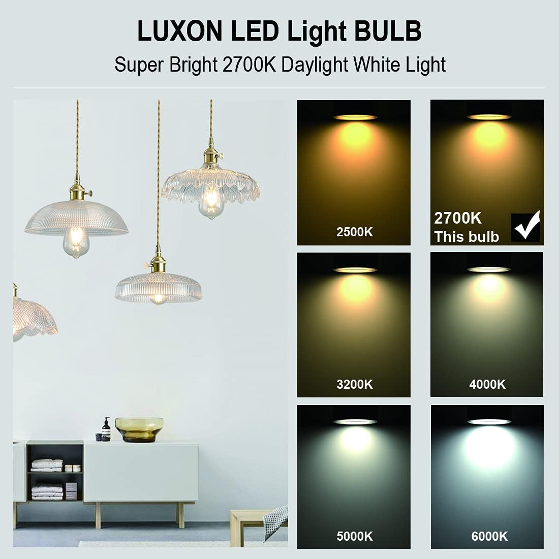 LED Edison Bulbs,Dimmable,ST64 Amber Glass,Vintage 4W E26 Warm,4-Pack
