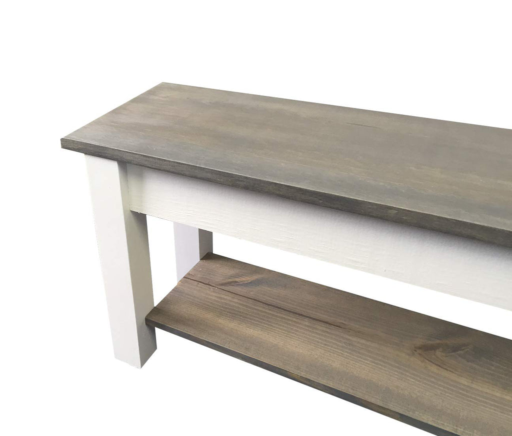 Cottage Bench with Shelf (36)