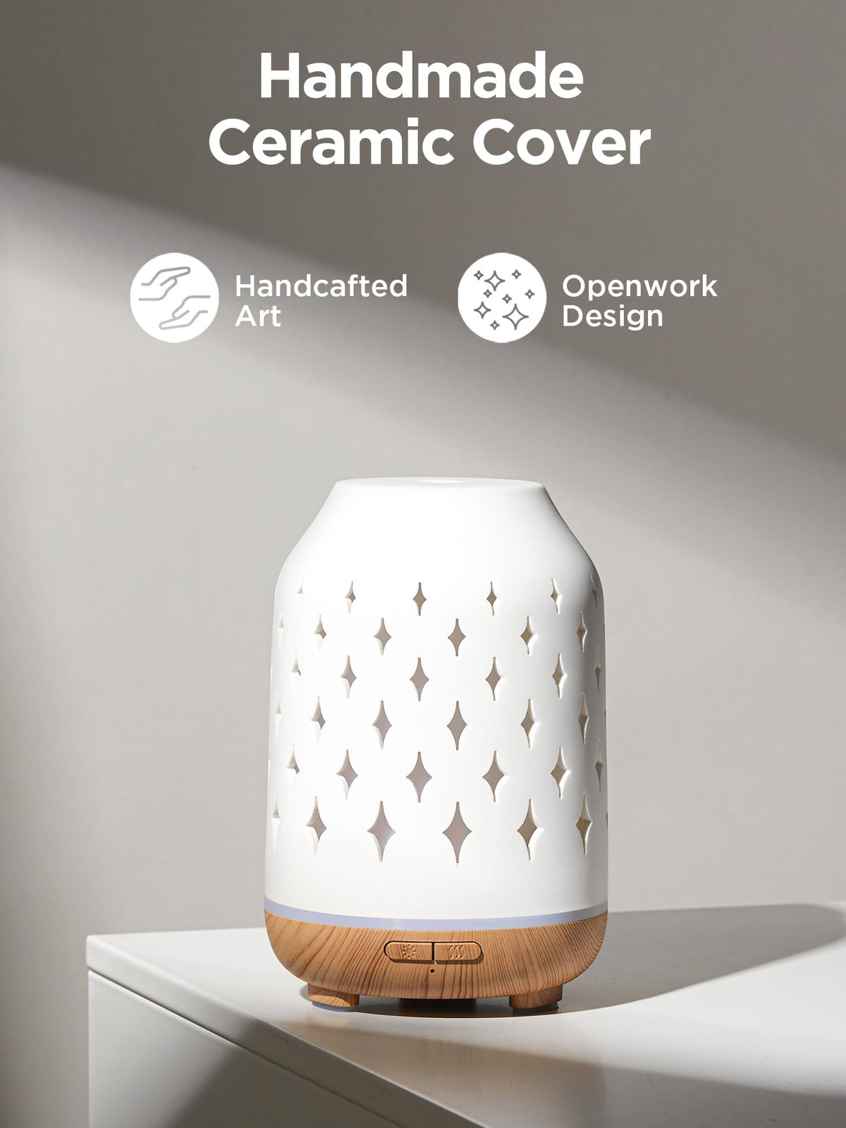 150ml Ceramic Essential Oil Diffusers Humifidier, White