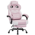 Big & Tall Gaming Chair, Wide Seat with Footrest, Pink