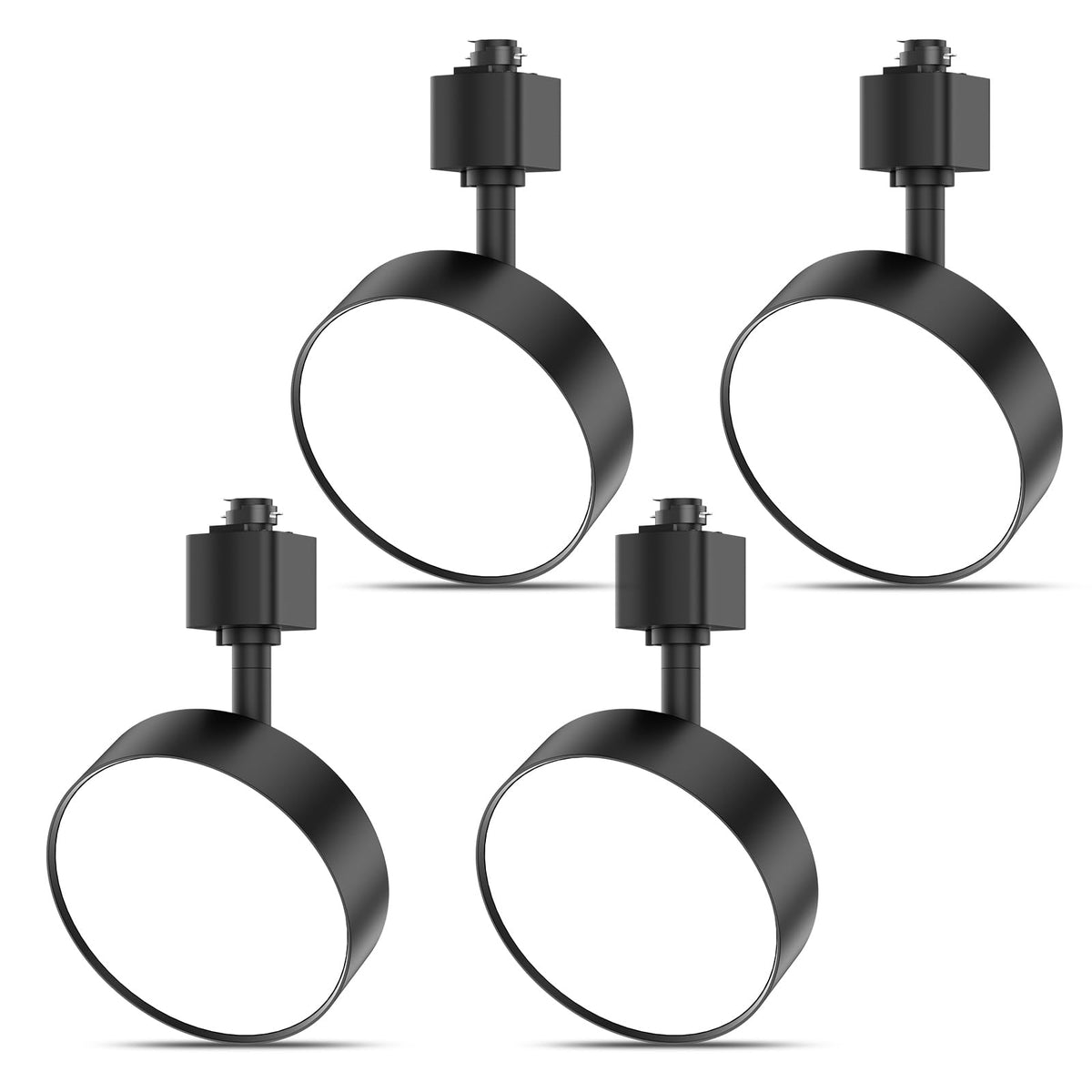 Diffuse LED Track Lighting Heads H Type, 12W 4000K, 4 Pack Black