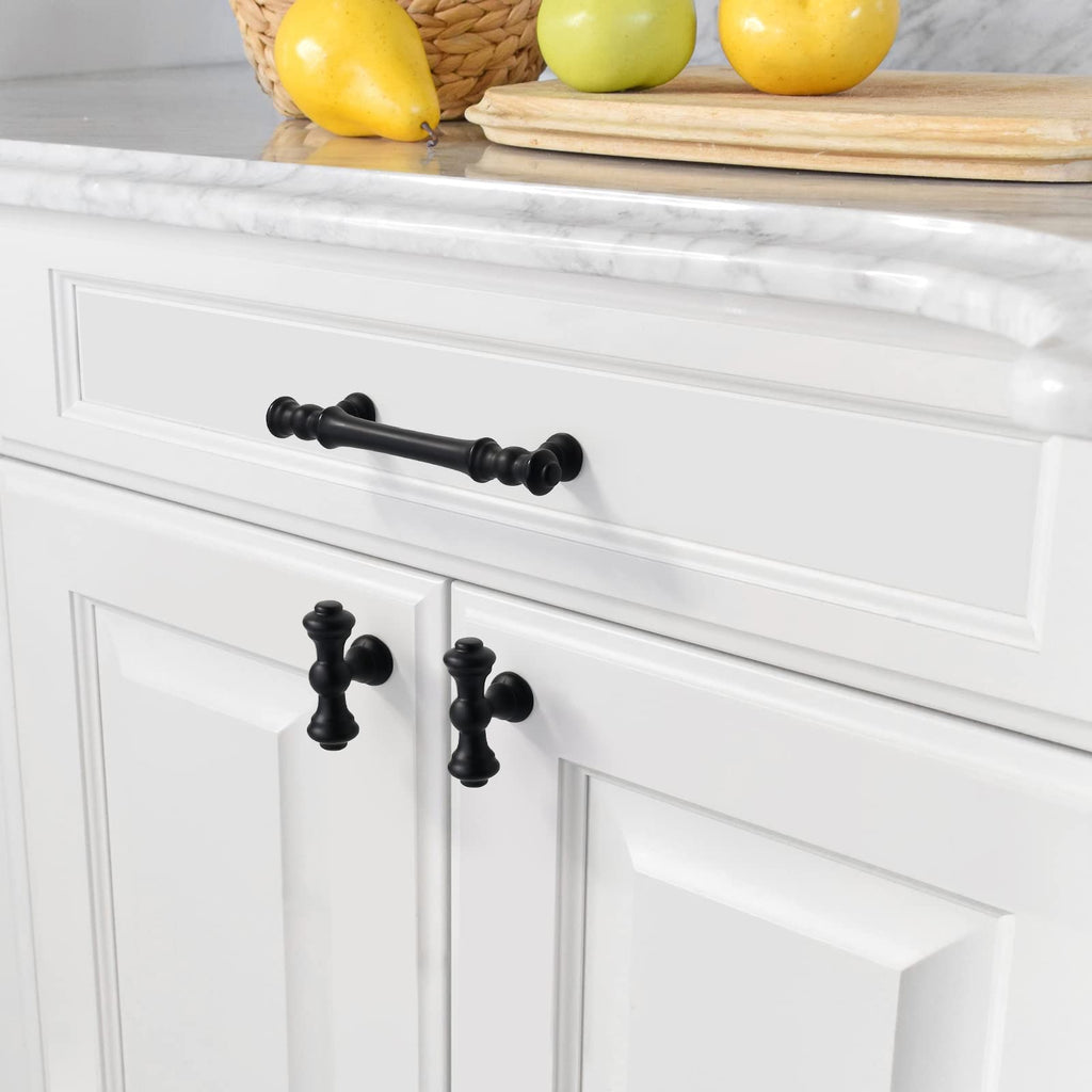 20 Pack 3.75 Inch(96mm) Matte Black Kitchen Cabinet Handles, Cabinet Pulls Kitchen Cabinet Hardware for Cupboard