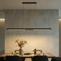 94′′ Black Linear Pendant Light - Dimmable High Output LED, Modern Black Finish with Walnut Wood Grain Accent, 8ft