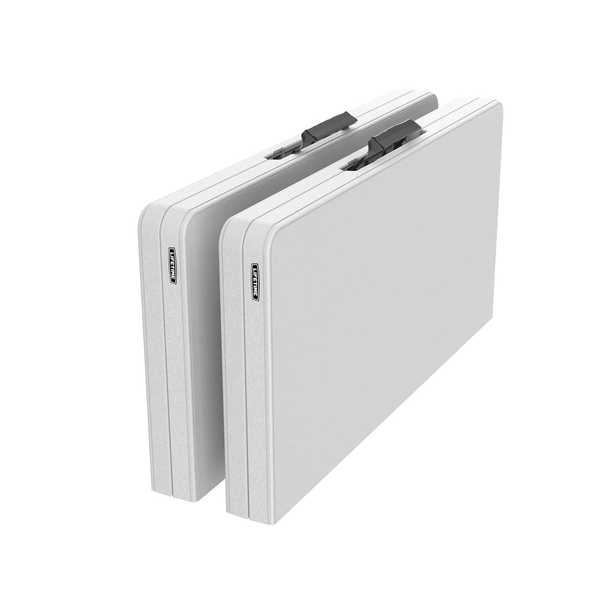 37-Inch Square Fold-in-Half Table, 2 Pack, Light Commercial, White Granite