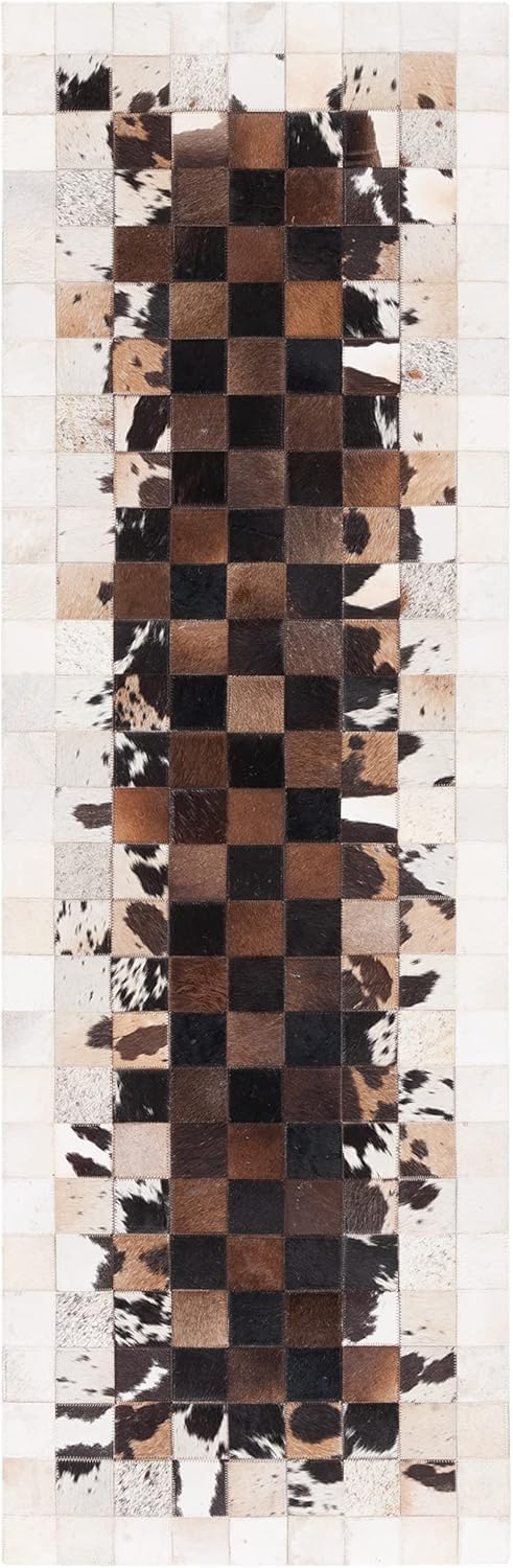 Runner Cowhide Leather Soft Non Slip Rugs Hallway Entrance Floor Runners for Indoor Hallway