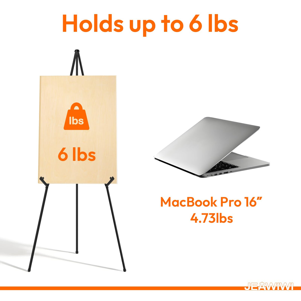 3 Pcs Lightweight Easel Stand, 66 Inch, Black, with Carry Bags