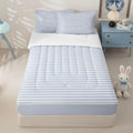 Blue White Stripe Zipper Bedding Set