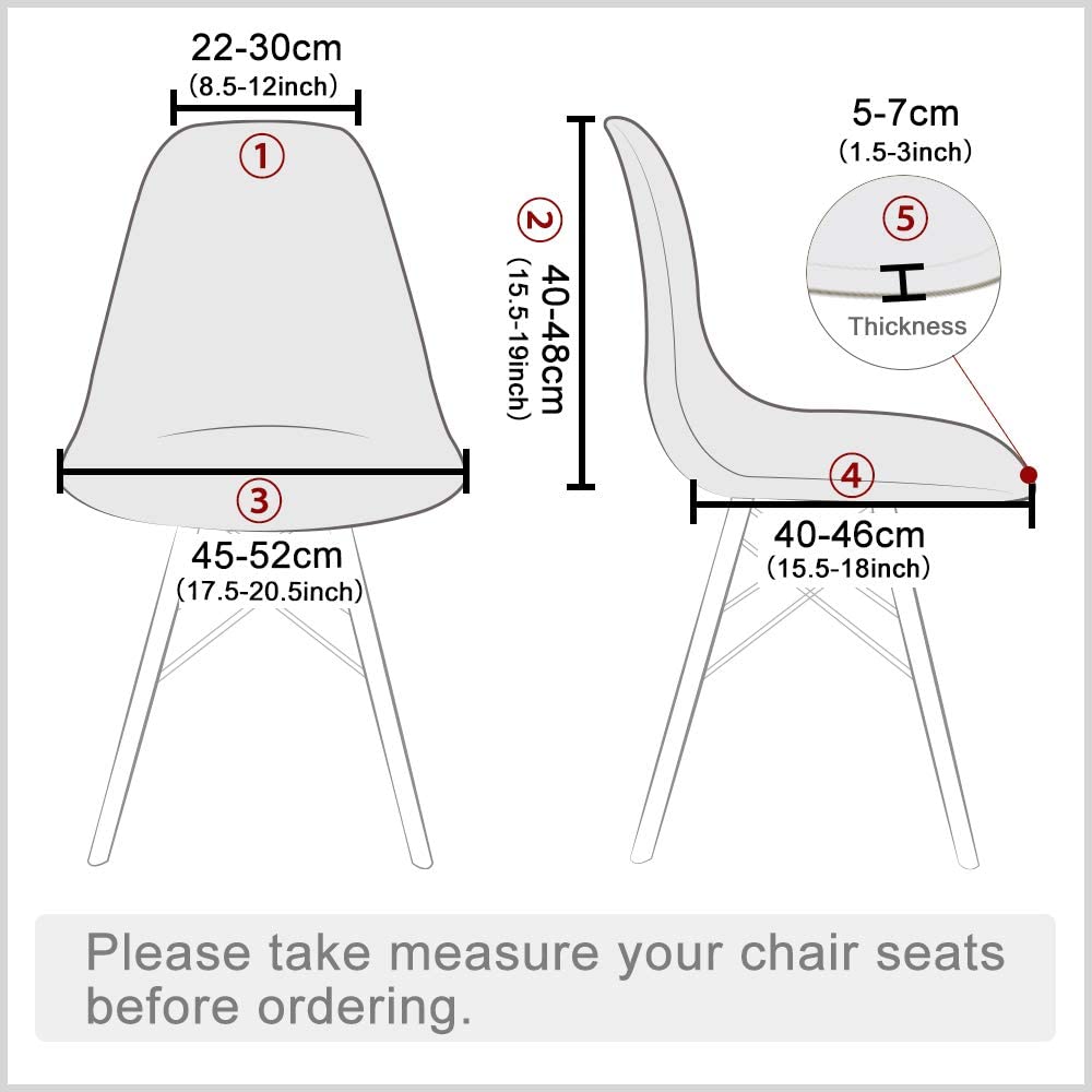 Mid Century Modern Dining Chair Covers Shell Chair Cover Lounge Armless Chair Cover Stretchable Slipcovers (Set of 2)