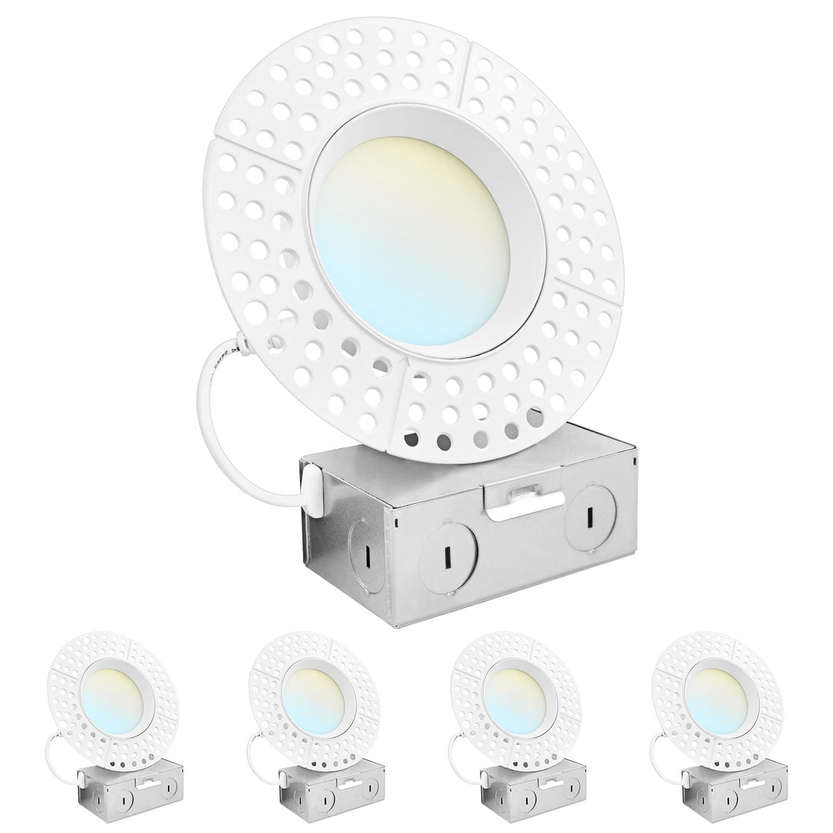 4 Inch Trimless LED Recessed Lights with Junction Box, 15W