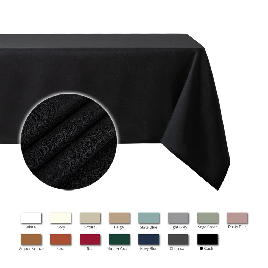 Jacquard Tablecloth Stain Resistant Waterproof Wrinkle Resistant Spillproof Washable Soft Slubby Texture Table Cloth