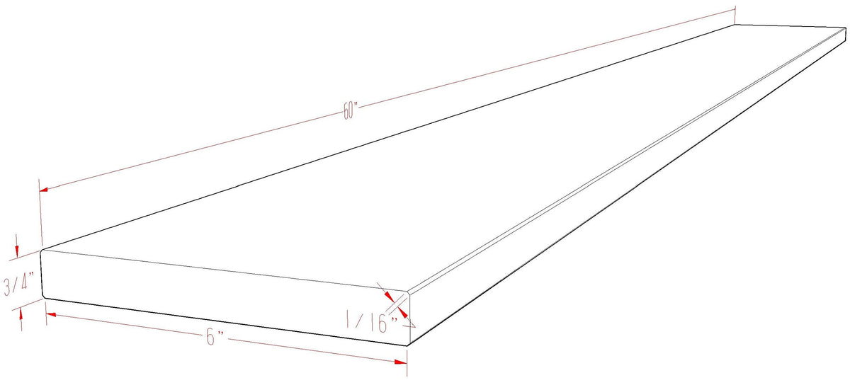 Shower Curb Threshold Absolute Black Granite Tile (Marble Saddle) Polished, Maintenance Free, Stain Resistant Also