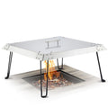 Stainless Steel Fire Pit Heat Deflector - Outdoor Heat Shield for Tabletop & Camping Stove