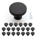 20 Pack Black Cabinet Knobs, Matte Black Drawer Pulls, 1-1/5 Inch