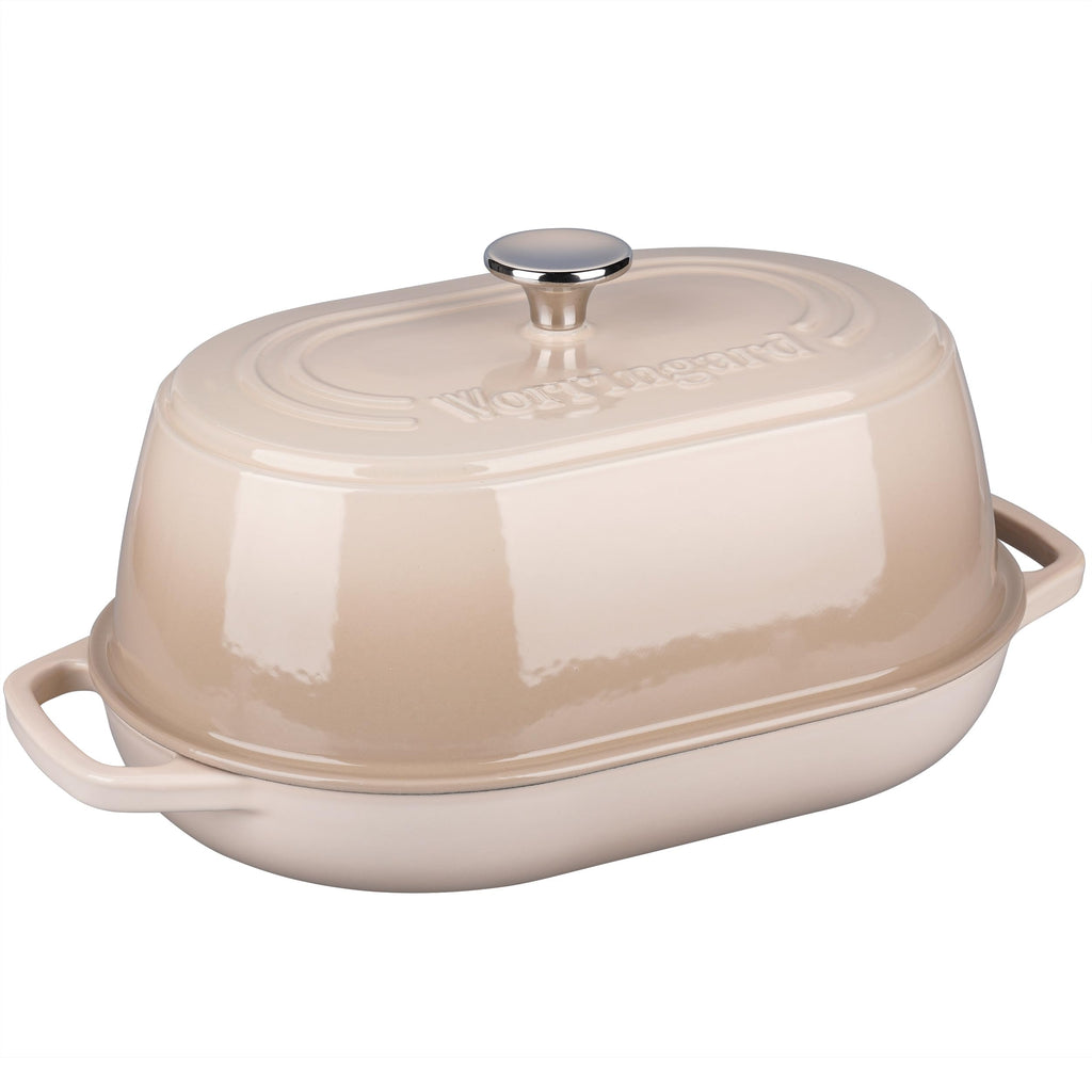 Enameled Cast Iron Dutch Oven Pot with Dome Lid, Oval Bread Oven made Sourdough Bread Baking, Oven Safe up to 500°F