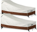 Waterproof Patio Chaise Lounge Cover 2 Pack, 420D Chair Covers (68x30x30) - Set of 2