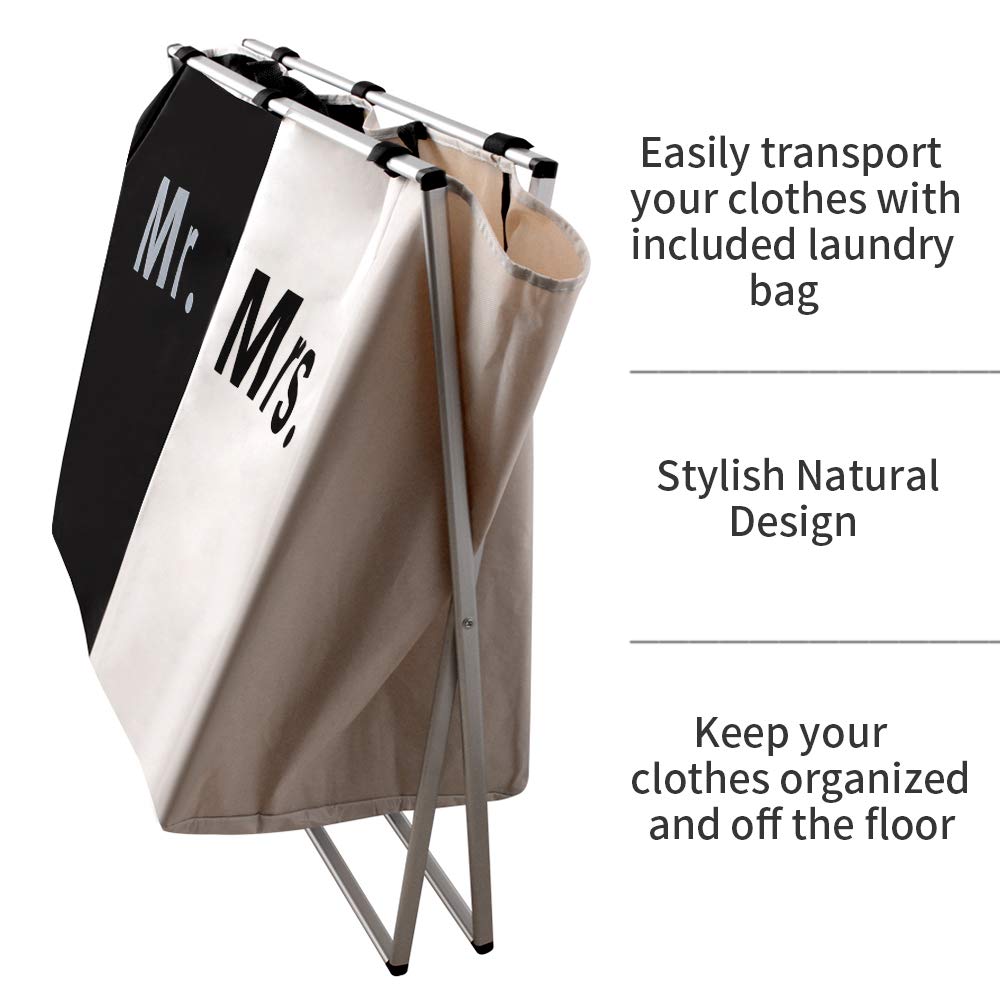 Laundry Hamper 2 Section for Husband&Wife or Couple, Wedding Gift