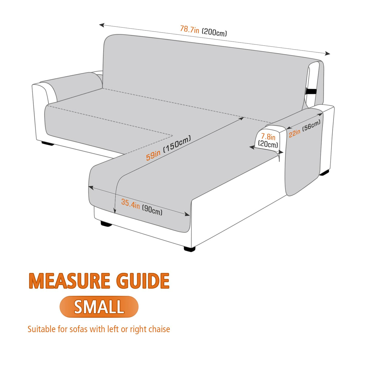 Upgraded Sectional Couch Covers 100% Waterproof L Shaped Sofa Slipcover Reversible Chaise Lounge Cover for Sectional