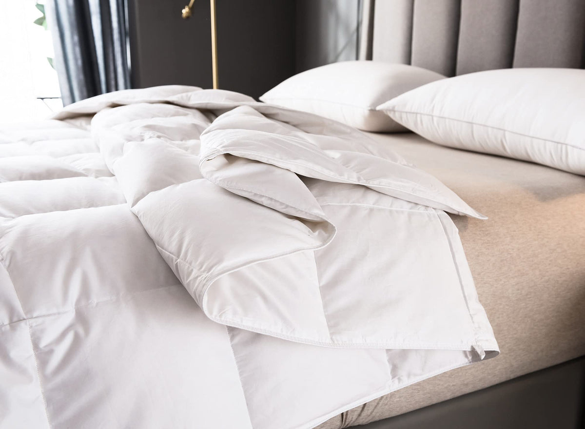 Lightweight White Goose Down Comforter Cooling Blanket Duvet Insert for Summer/Warm Weather, 750 Fill Power Ultra