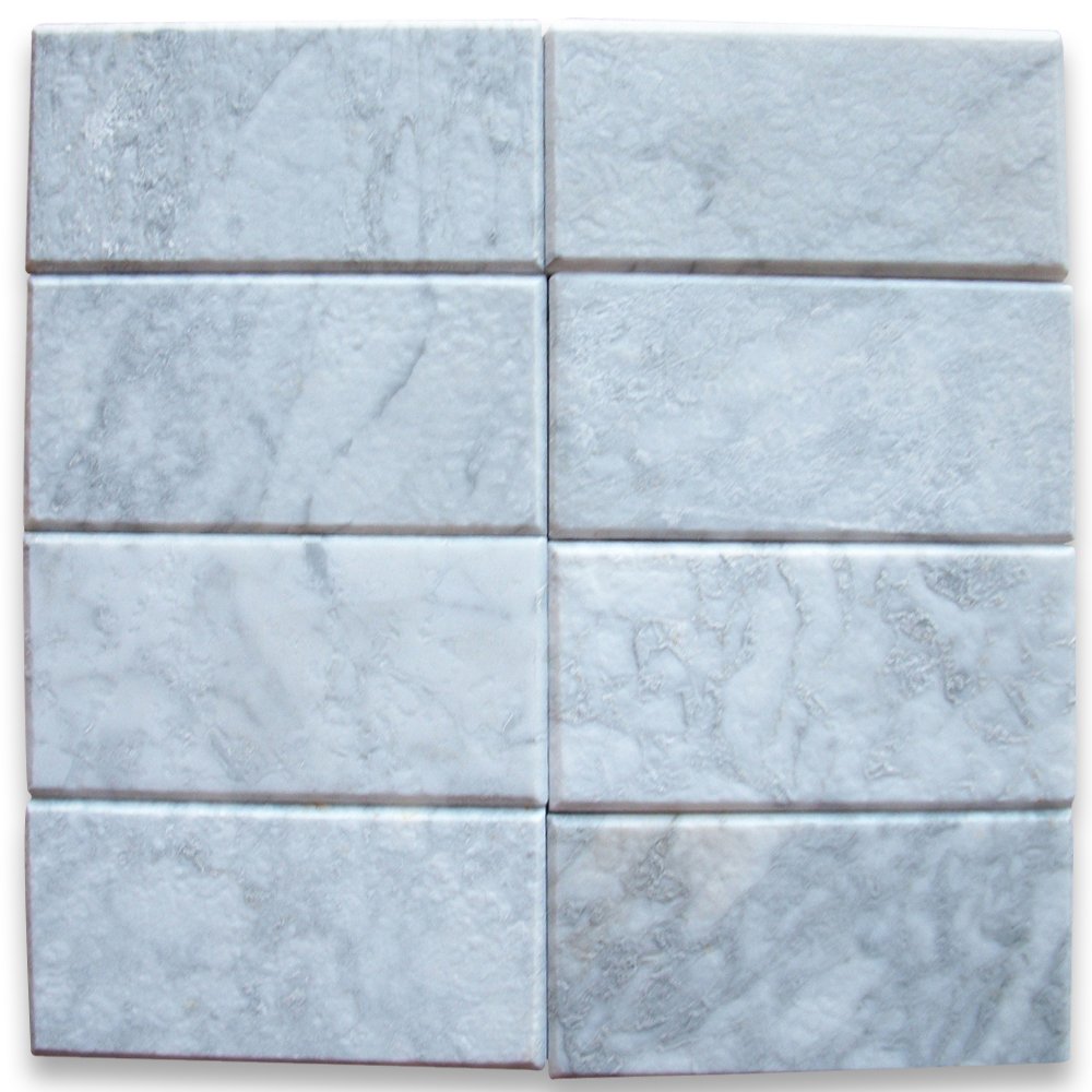 Carrara White Italian Carrera Marble Subway Tile 3 x 6 Tumbled