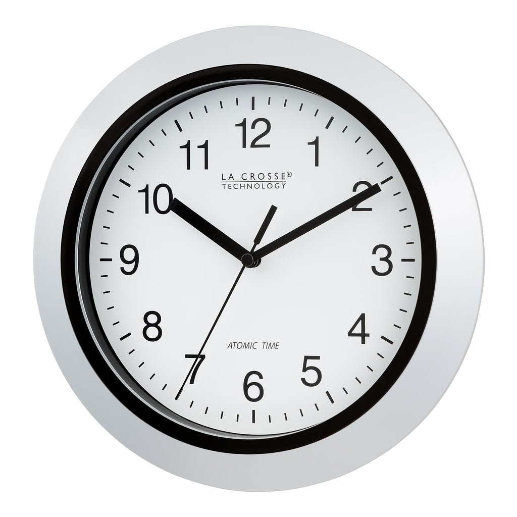 Inspired Nelson Style Atomic Analog Wall Clock, 10", Silver