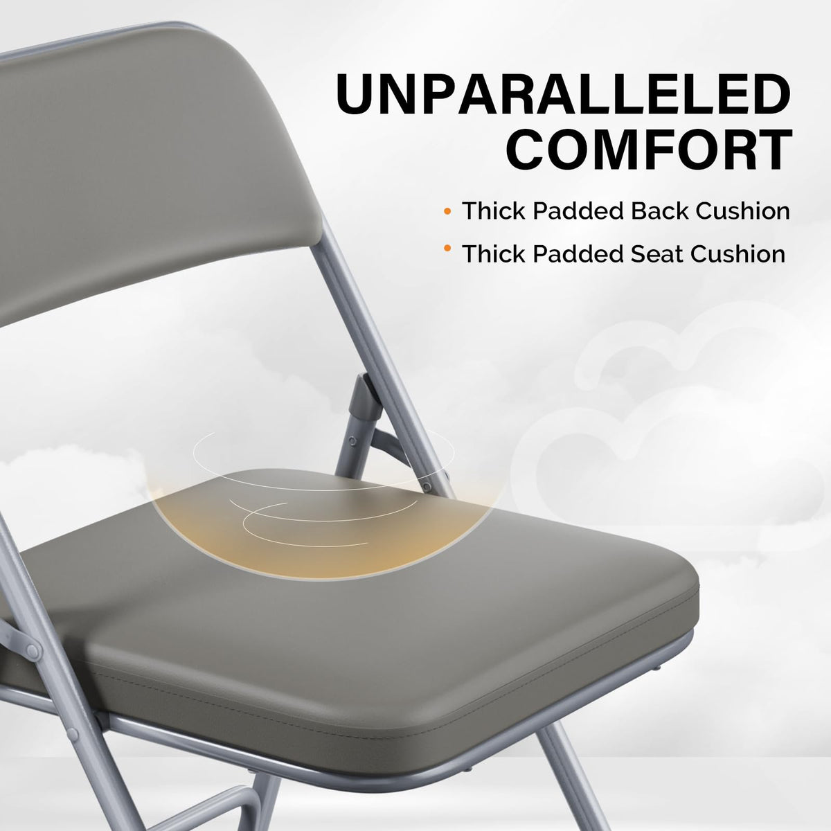 Padded Folding Chairs with Comfortable Thick Padding and Steel Metal Frame, Portable, Storable Indoor/Outdoor Seating