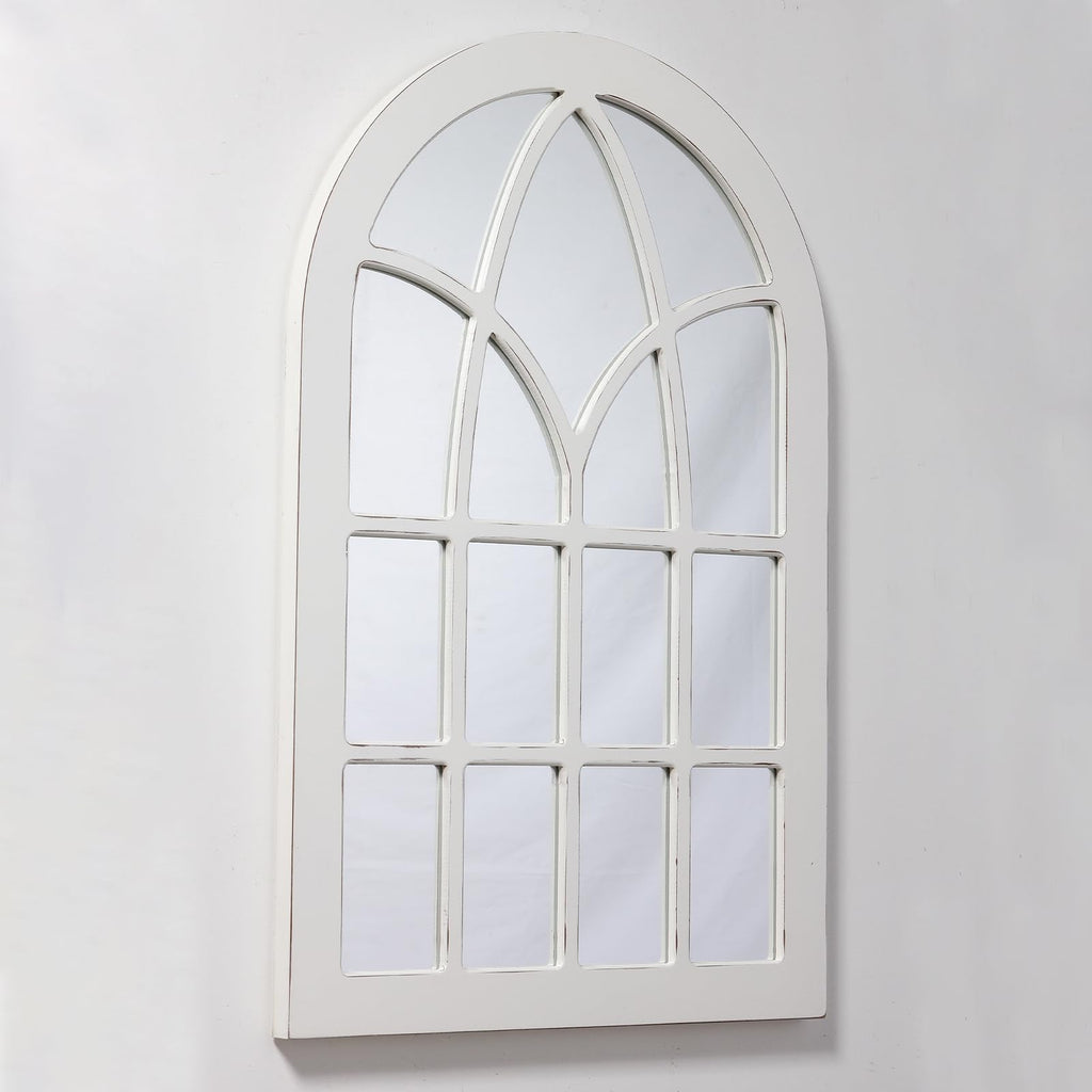 Farmhouse Large Arched Window Pane Mirror Wall Decor 36 x 24 inch