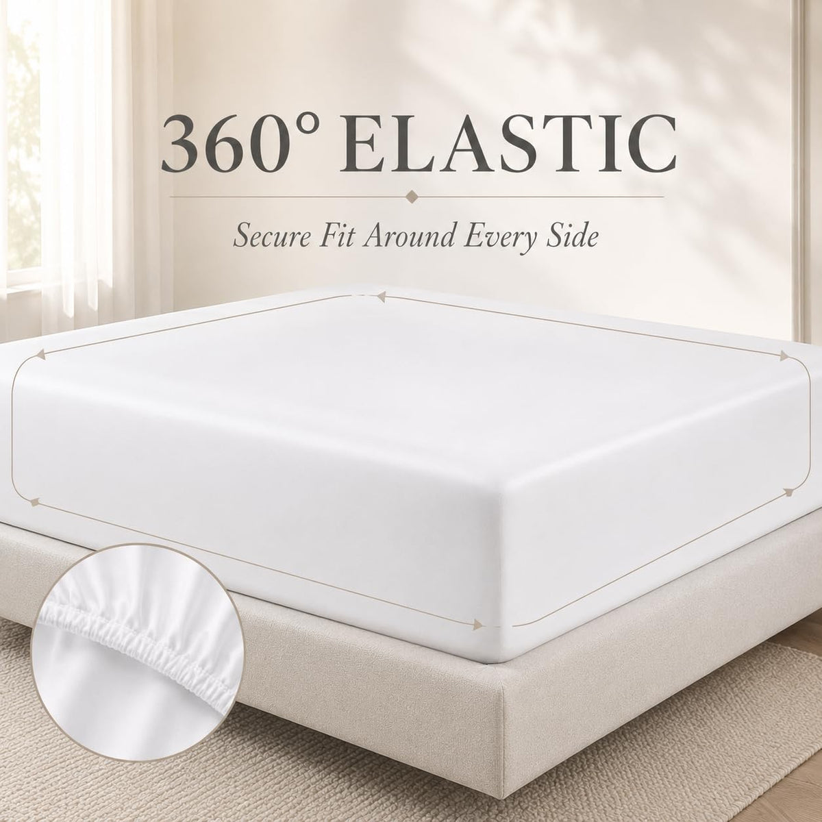 Bed Sheets, 400 Thread Count Sheets Cotton Bed Set - Linen