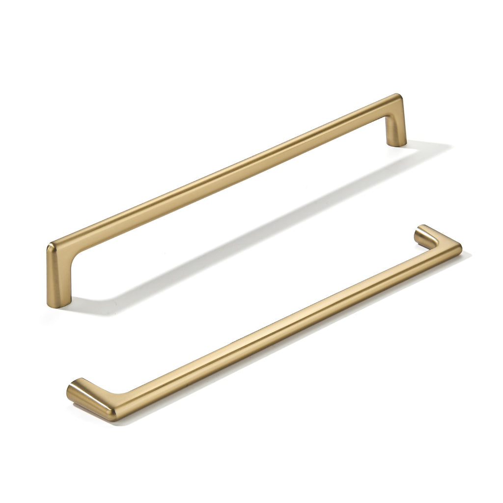2 Pack Brushed Brass Cabinet Pulls 12 Inch(305mm) Hole Centers Satin Gold Cabinet Pulls Kitchen Cabinet Hardware for