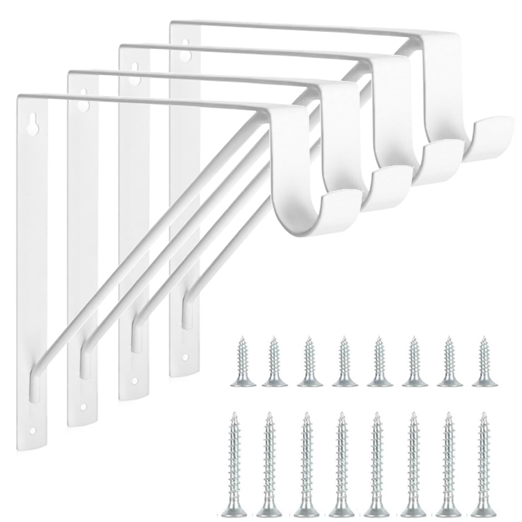 4 Pack Heavy Duty Closet Shelf & Rod Brackets, Wall Mounted Closet Shelf Brackets, 11 x 10.2 Inch Closet Shelf