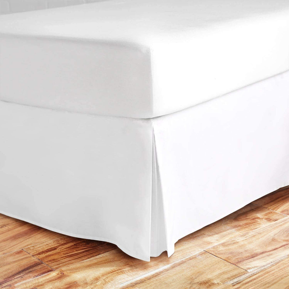 Beddings Split Corner Bed Skirt 16 Inch Drop 100% Natural Cotton Wrinkle and Fade Resistant