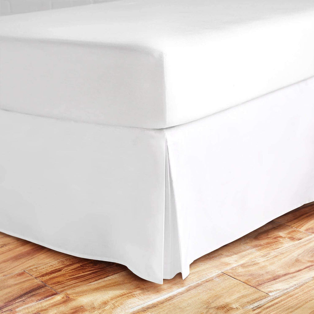 Beddings Split Corner Bed Skirt 16 Inch Drop 100% Natural Cotton Wrinkle and Fade Resistant