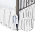 White Bed Skirt 14 inch Drop - with Split Corners - Cotton Blend Ruffle Bed Skirt, Dust Ruffle with