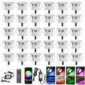 30 Pack 1.22 Inch Smart LED Deck Lights, Low Voltage RGB Outdoor Lighting