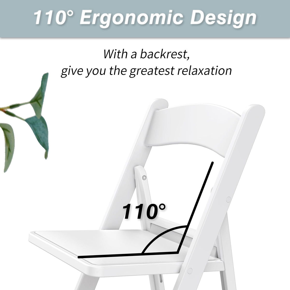 Resin Folding Chair with Vinyl Padded Seat, Capacity, 4 Pack Comfortable Chair Set for Party Wedding Events