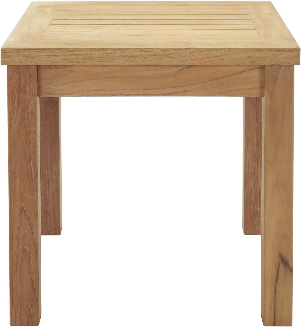 Marina Premium Grade A Teak Wood Outdoor Patio Square Side End Table in Natural