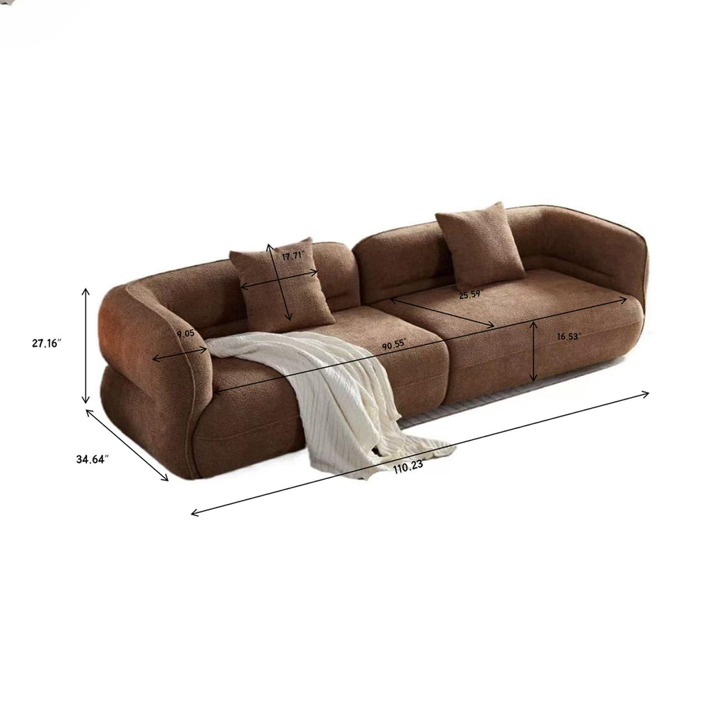 Curved Sectional Sofa, 4 Seat, Solid Wood Frame, Velvet