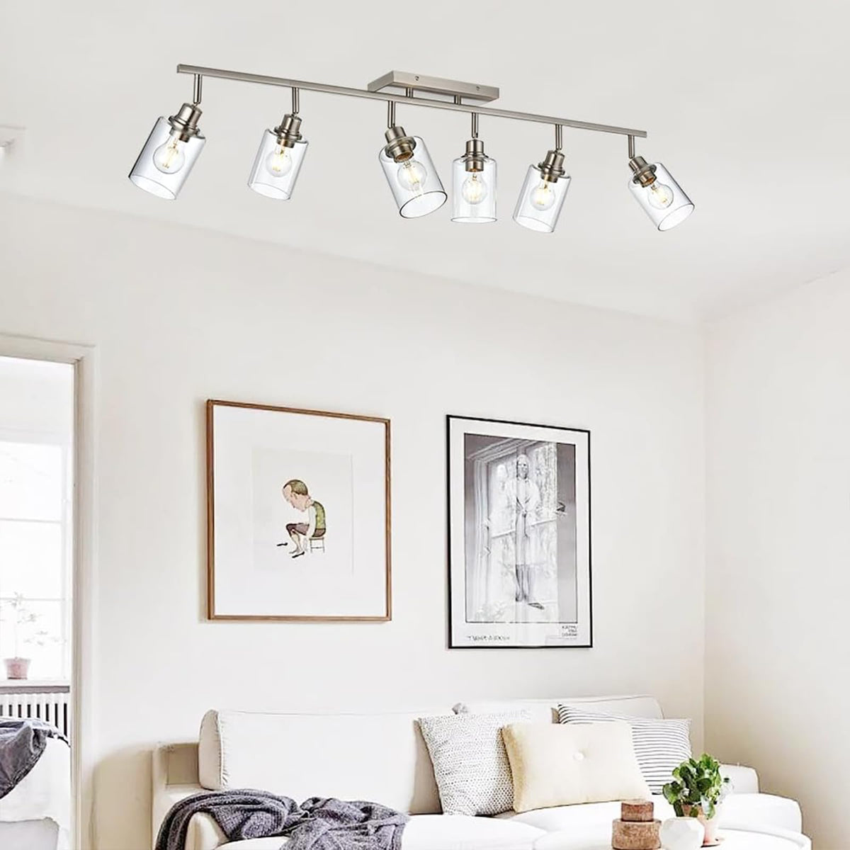 6 Light Track Lighting Fixture Brushed Nickel Track Lighting Kit