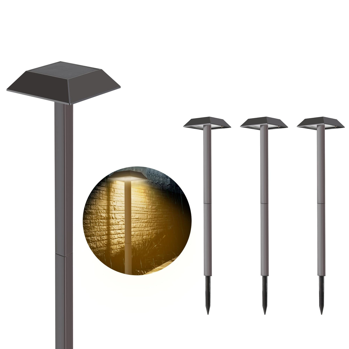 300 LM Solar Landscape Lights Outdoor, Pathway Light 2 Color Modes, 4 Pack