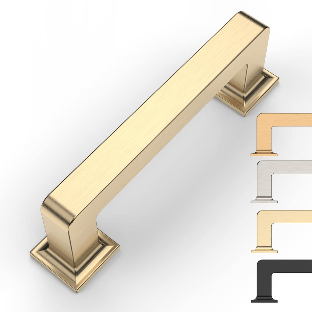 6 Pack 3 Inch Brushed Brass Cabinet Pulls,Kitchen Hardware