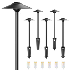 Low Voltage Pathway Lights (8.3'' Shade, 21.5'' Tall),12V Outdoor LED Landscape Path Lights Wired, Aluminum Pathway