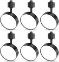 Diffuse LED Track Lighting Heads H Type, 12W 4000K, 6 Pack Black