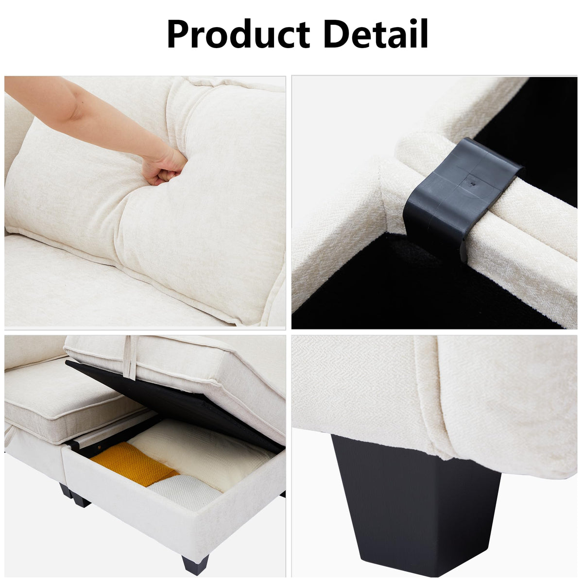 Oversize Corner Modular Sectional Sofa Set, Convertible L Shaped Couch with Storage, 8 Seater Sofa Modular with